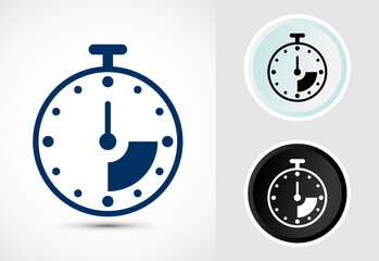 Clock Icon Design Illustration, Watch Icon For Apps and Websites, Color, Black and White