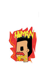 Caracter man and text