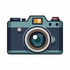 mirrorless camera on white background