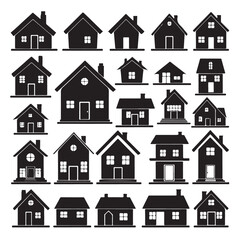 House Silhouette Set.