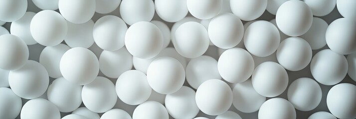 White Ping Pong Balls Close Up Abstract Texture Background
