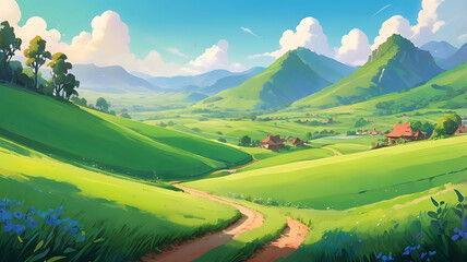 Nature background, watercolor style