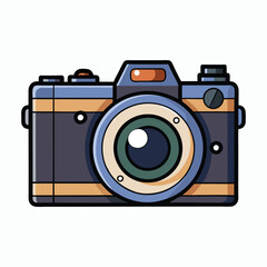 mirrorless camera on white background