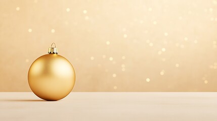 Luxurious golden Christmas bauble in festive bokeh setting : Generative AI