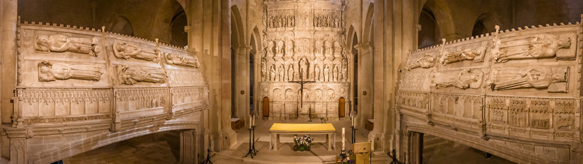 Medieval altar of the Royal Abbey of Santa Maria de Poblet in Catalonia, Spain