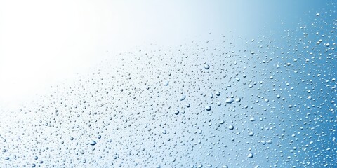 Fresh Water Drops on Blue Background