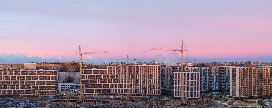 construction site at dawn