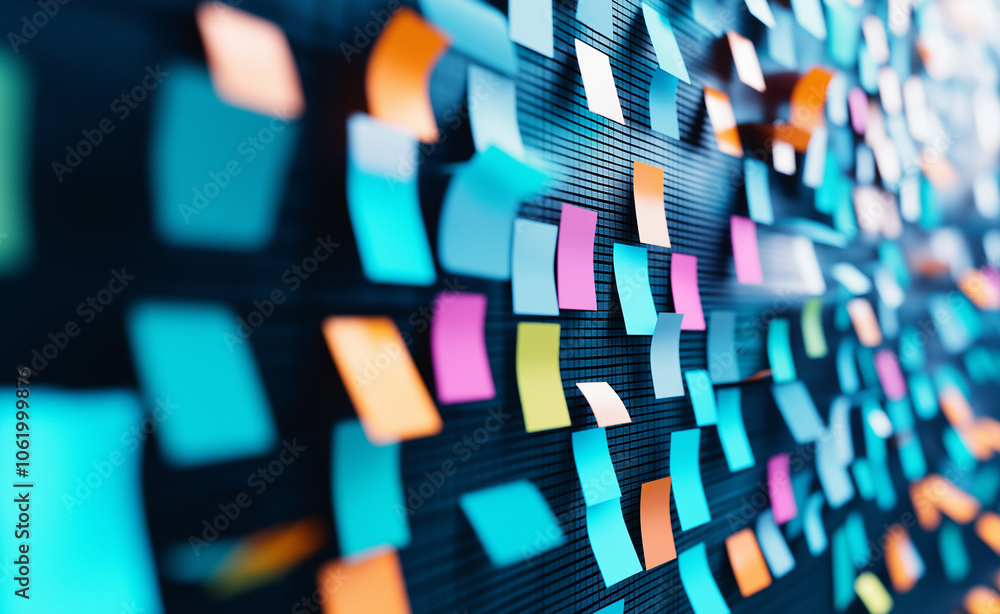 Poster abstract depiction of digital data and glowing lines in a futuristic technology theme.