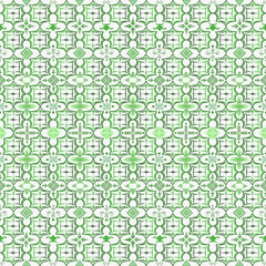 Soft green fresh life oriental tiles seamless pattern for aesthetic fabric
