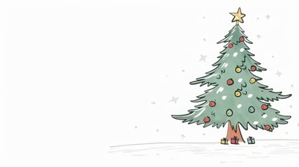 Fototapeta premium Christmas tree illustration.
