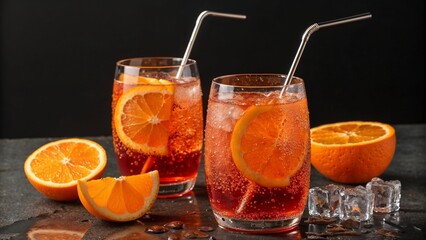 Fototapeta premium Lemonade Spritzer with Bubbles and Mint – Perfect for Summer Drink Blogs, Party Menus, Recipe Websites, and Food Photography