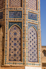 Detail of a decorated column at Bibi Khanum Mosque in Samarkand