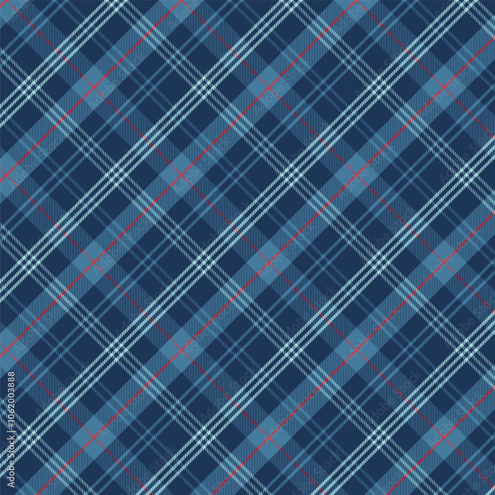 Sticker plaid with twill weave repeat pattern.gingham seamless pattern in blue.checkered tartan geometric gr