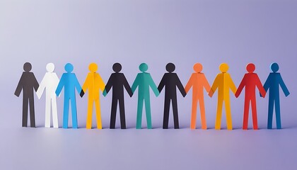 Unity, multiracial or racism concept. Suitable for marketing or business purposes. Panoramic banner with place for text