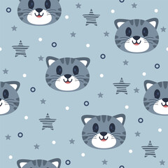Cute Kitten Vector Pattern Fashion Design 