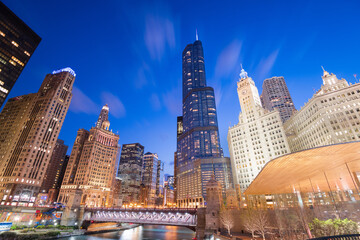 Obraz premium Chicago, Illinois, USA Cityscape at Blue Hour