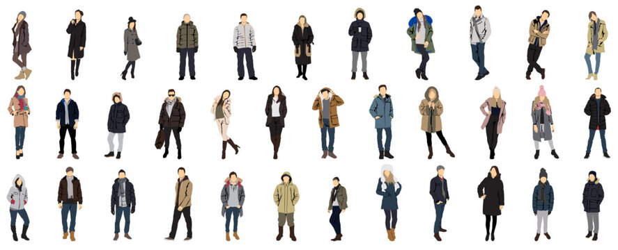 winter people in warm winter clothes - Powered by Adobe