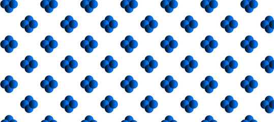 Volumetric spherical figures black and blue seamless pattern