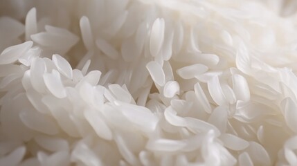 Close-up of White Rice Grains in a Bowl