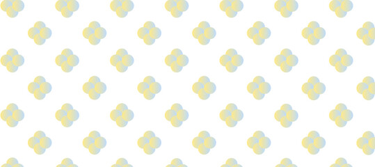 Volumetric spherical figures yellow and blue seamless pattern
