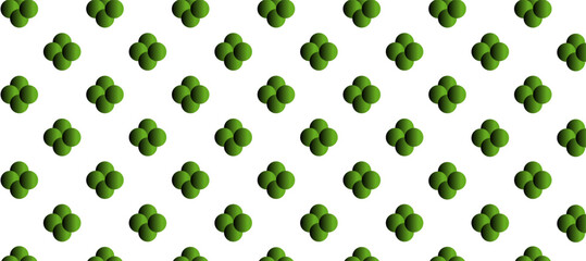 Obraz premium Volumetric spherical figures black and green seamless pattern