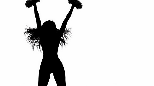 recommend clip art: Striking silhouette of female cheerleader in realistic sports setting image