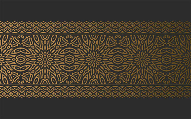 Elegant golden ornamental border template