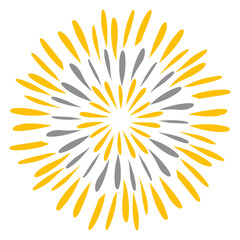 Fireworks illustration with gold and grey colour
