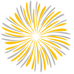 Fireworks illustration with gold and grey colour
