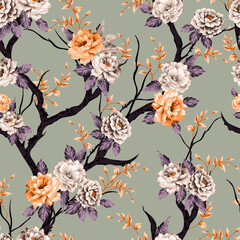 seamless pattern with flowers