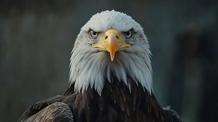 Fototapeta premium Stunning bald eagle in realistic American flag color patterns image