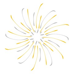 Fireworks illustration with gold and grey colour
