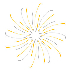 Fireworks illustration with gold and grey colour
