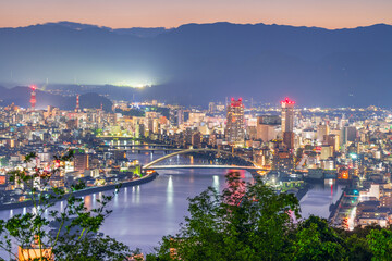 Kochi, Shikoku, Japan Skyline at Dusk
