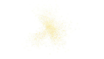 光り輝く金の粒子が飛び散るイラスト　背景透過	