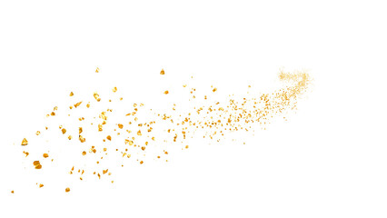 光り輝く金の粒子が飛び散るイラスト　背景透過	