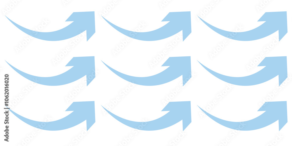 Poster abstract perspective line stripes with dimensional effect arrow isolated on white background.