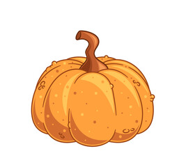 Bright Orange Pumpkin Cartoon Vector Illustration Captures The Essence Of Autumn, Evoking Feelings Of Harvest