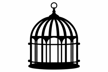 
Bird cage silhouette vector, vintage birdcages with bird, bird cage icon
