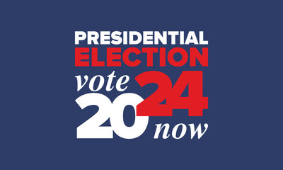 Vote 2024. Presidential Election in United States. Vote day, November 5. US Election. Patriotic american element. Poster, card, banner and background. Vector illustration