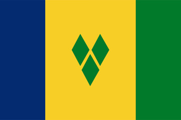 The national flag of Saint Vincent and the Grenadines. Saint Vincent flag icon vector. An illustration of the Saint Vincent and the Grenadines flag.