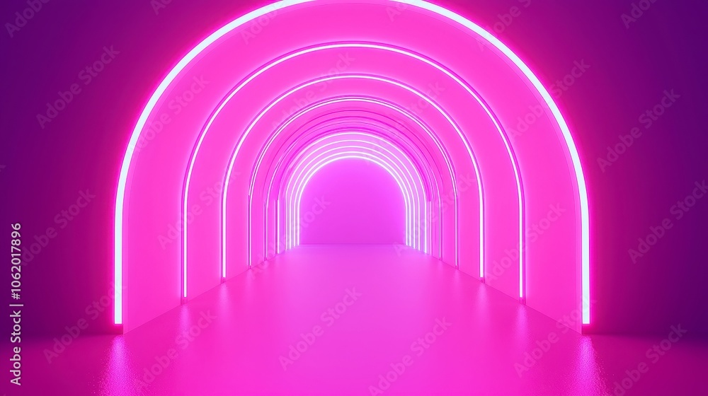 Poster vintage synthwave tunnel, abstract retro polygons create a vibrant 3d animation, ideal for djs and v