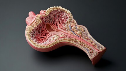 Fototapeta premium Human Lung Bronchiole Cross Section Anatomy Model