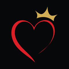 Heart with Crown Vector Illustration Design. © fazlay907