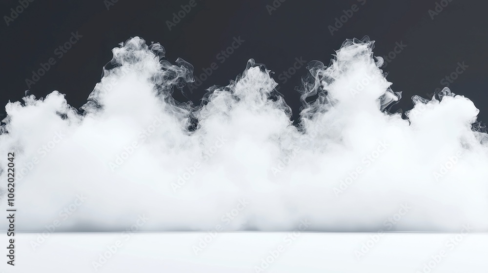 Poster misty atmosphere with soft haze, ethereal fog enveloping a tranquil space, creating a serene and dre