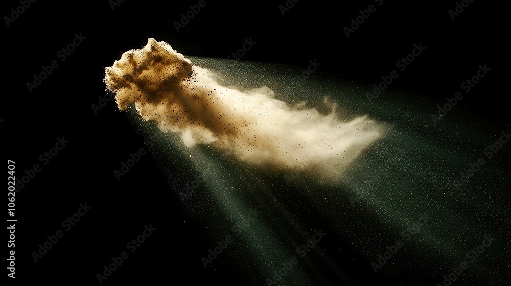 Aufkleber dust particles in sunlight, a mesmerizing display of slow-motion dust particles gracefully drifting 