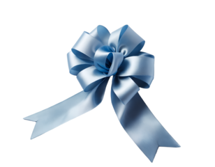 Elegant blue ribbon bow for gift wrapping and decorations