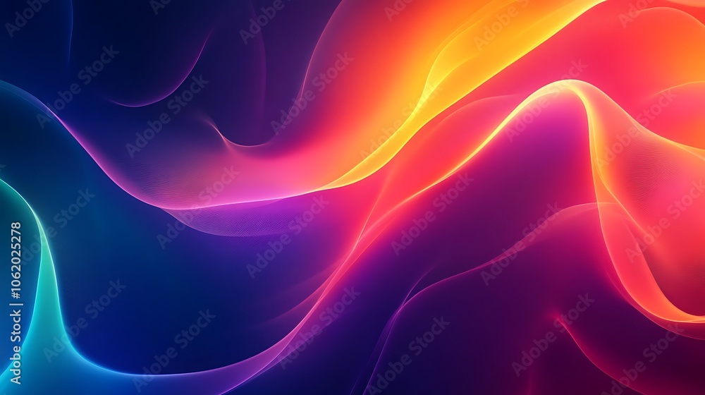 Poster vivid abstract background with colorful light streaks in motion image
