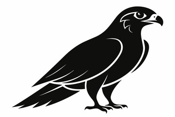 Falcon Silhouette, Falcon Bird Vector, Falcon Black Silhouette Vector isolated on a white background
