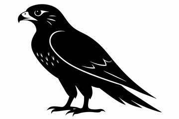 Falcon Silhouette, Falcon Bird Vector, Falcon Black Silhouette Vector isolated on a white background